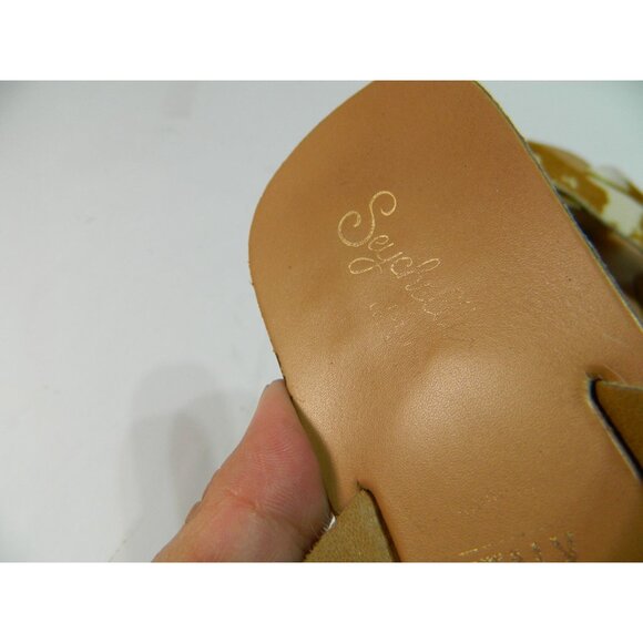 Seychelles Womens Cowhide Leather Sandals Size 7.5 Made In Italy Brown Tan Cow - Picture 9 of 14